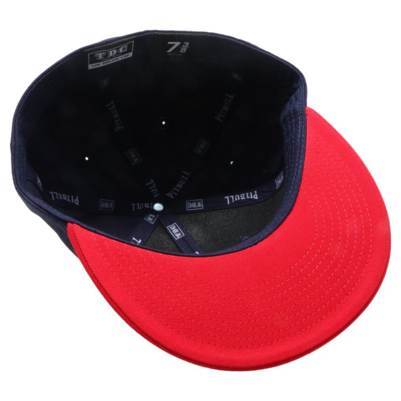 PB5000 TDC PitBull On-Field Wool Blend Flat Fitted Hats [Navy/Red]