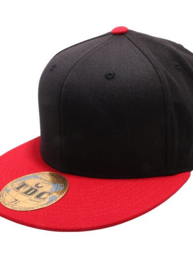 PB5000 TDC PitBull On-Field Wool Blend Flat Fitted Hats [Black/Red]