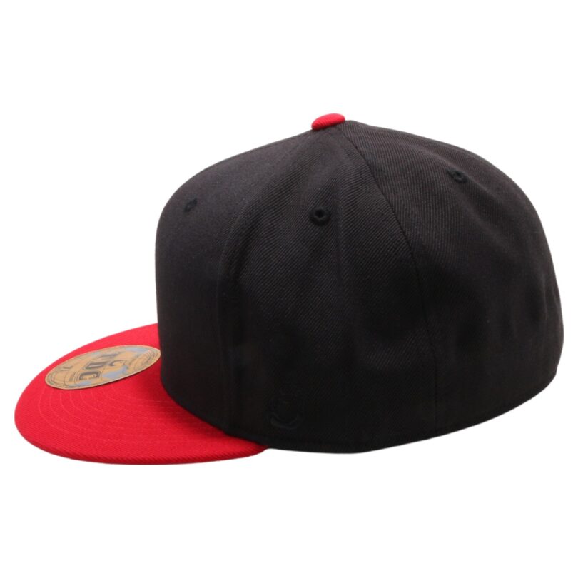 PB5000 TDC PitBull On-Field Wool Blend Flat Fitted Hats [Black/Red]