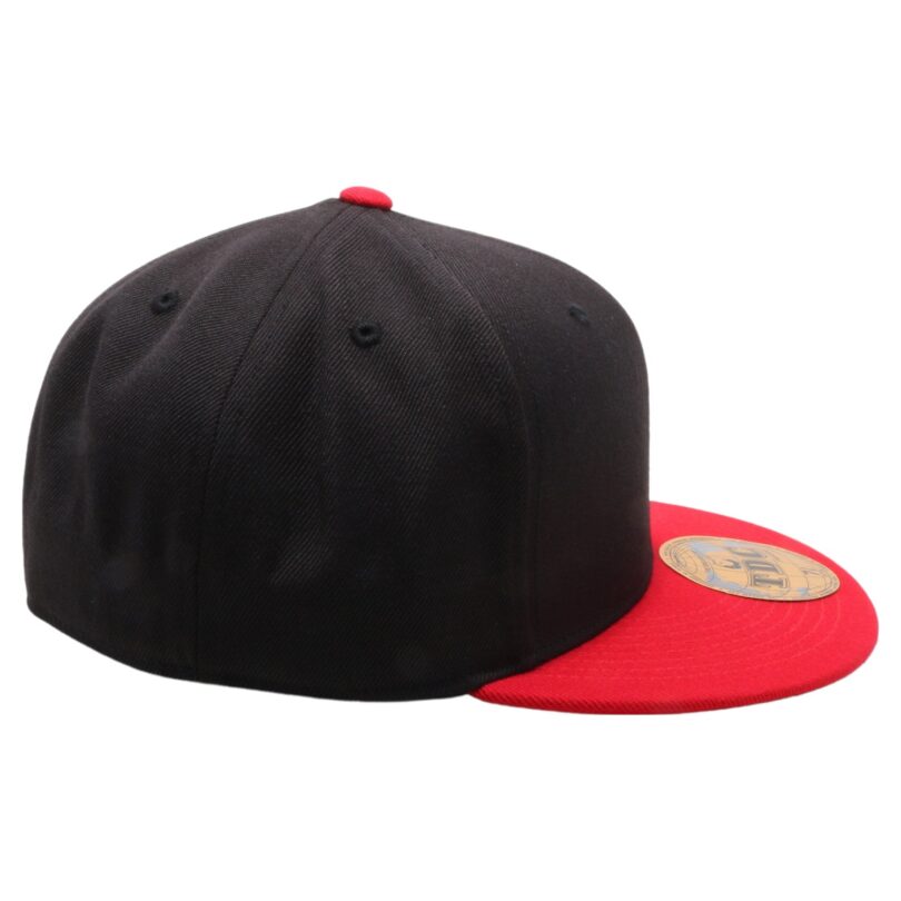PB5000 TDC PitBull On-Field Wool Blend Flat Fitted Hats [Black/Red]