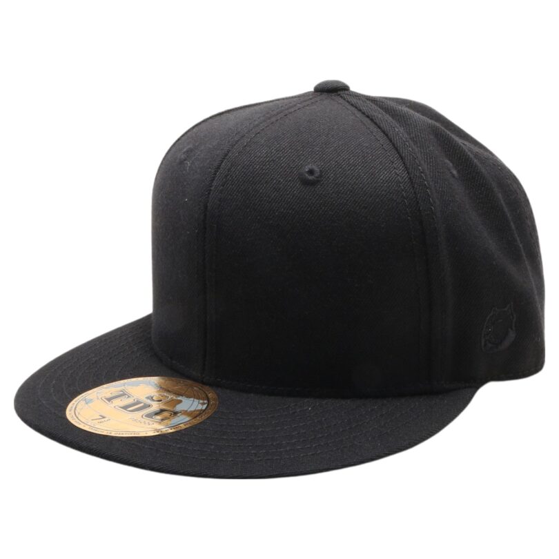 PB5000 TDC PitBull On-Field Wool Blend Flat Fitted Hats [Black]