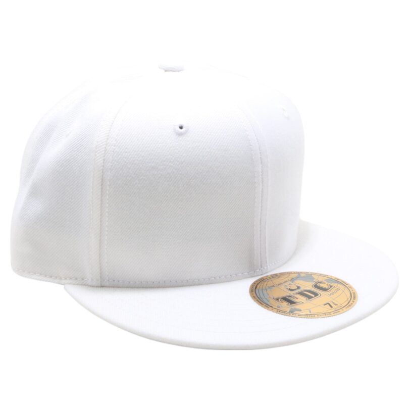 PB5000 TDC PitBull On-Field Wool Blend Flat Fitted Hats [White]