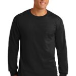 Gildan ®  - Ultra Cotton ®  100% US Cotton Long Sleeve T-Shirt with Pocket.  2410