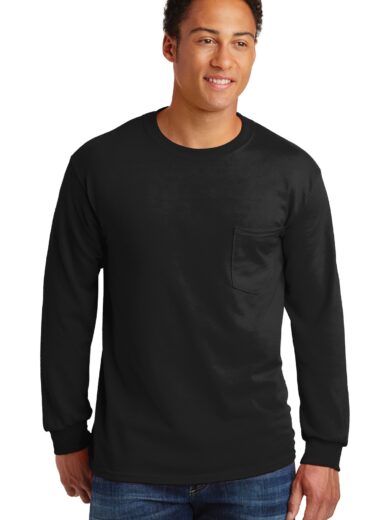 Gildan ®  - Ultra Cotton ®  100% US Cotton Long Sleeve T-Shirt with Pocket.  2410
