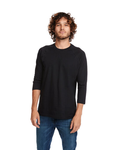 Unisex CVC Three-Quarter Sleeve Raglan Baseball T-Shirt