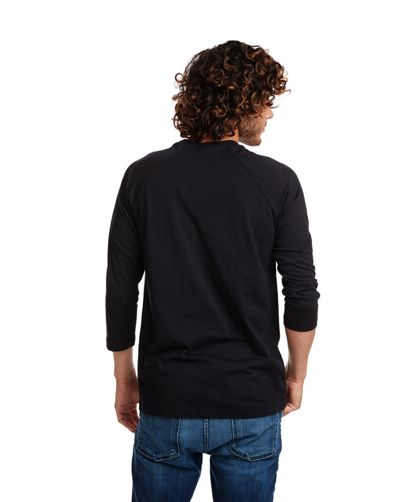 Unisex CVC Three-Quarter Sleeve Raglan Baseball T-Shirt - Image 2