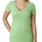 Ladies' CVC Deep V-Neck T-Shirt