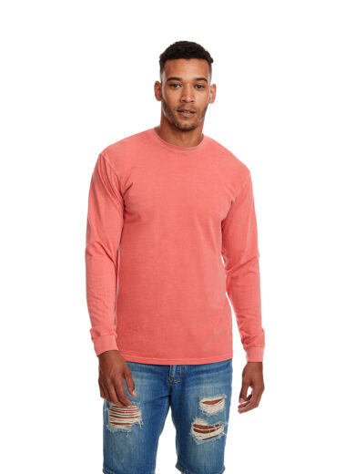 Adult Inspired Dye Long-Sleeve Crew with Pocket