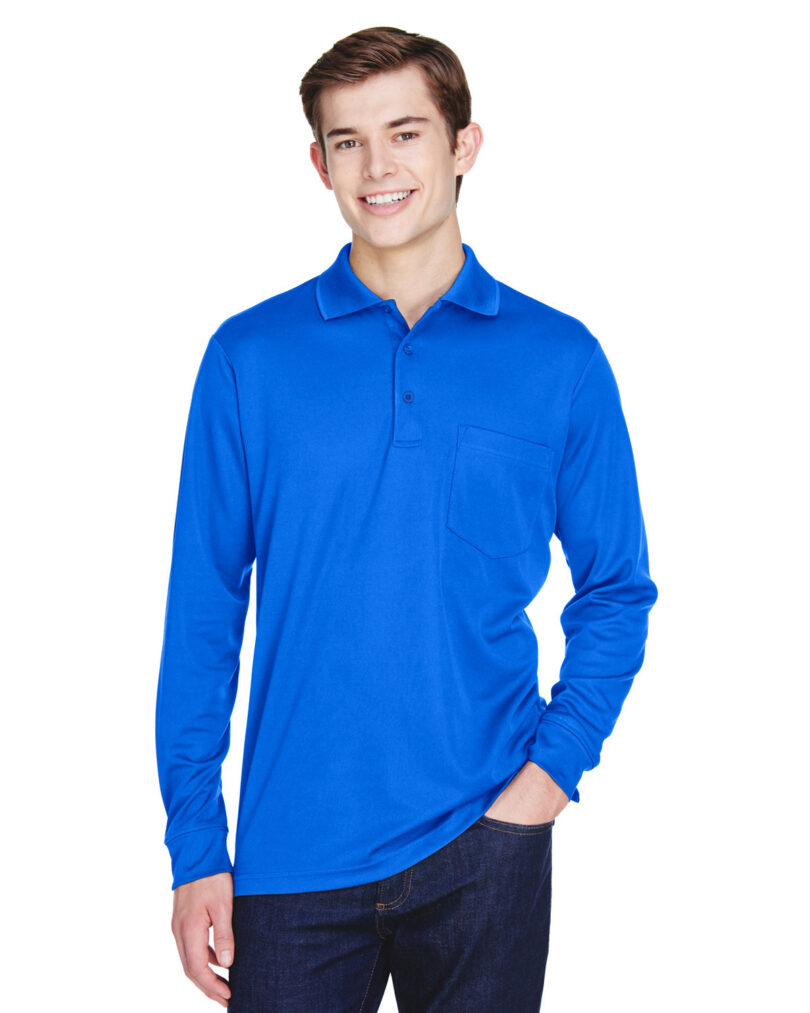 Adult Pinnacle Performance Long-Sleeve Piqu  Polo with Pocket