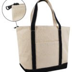 Zippered XL Cotton Canvas Resort Tote