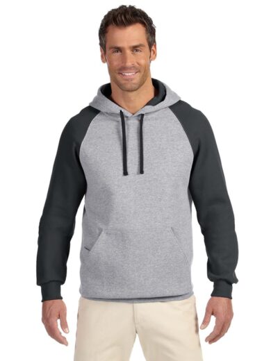 Adult NuBlend  Colorblock Raglan Pullover Hooded Sweatshirt