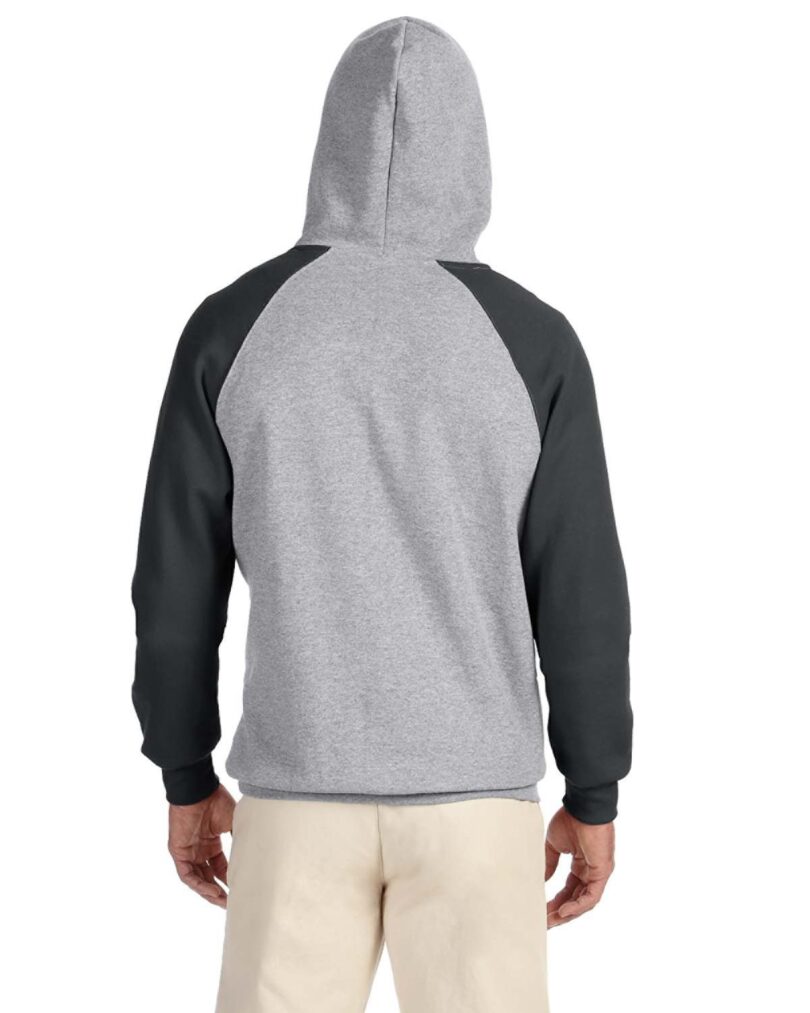 Adult NuBlend  Colorblock Raglan Pullover Hooded Sweatshirt - Image 2
