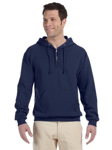 Adult NuBlend  Fleece Quarter-Zip Pullover Hooded Sweatshirt