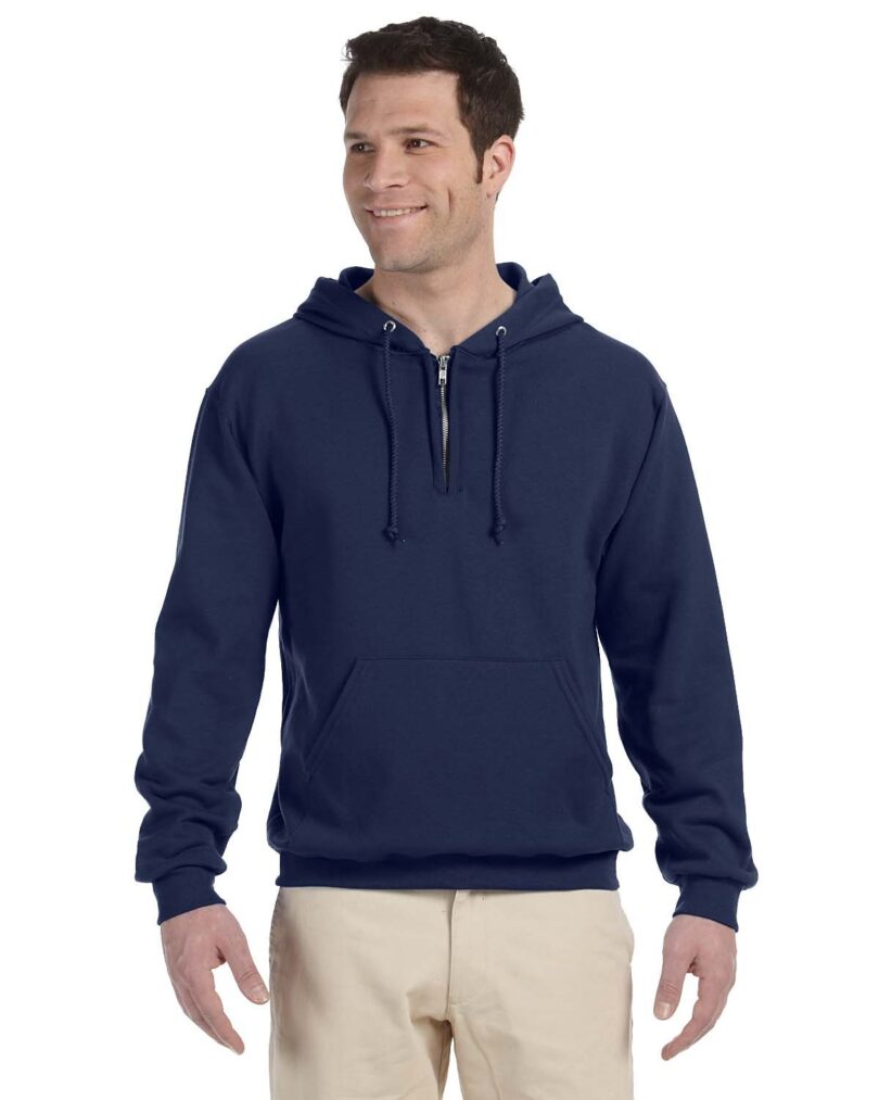 Adult NuBlend  Fleece Quarter-Zip Pullover Hooded Sweatshirt