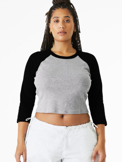 BELLA+CANVAS ®  Women's Micro Rib 3/4 Raglan Baby Tee BC1200