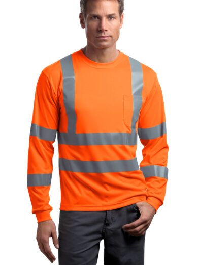 CornerStone ®  - ANSI 107 Class 3 Long Sleeve Snag-Resistant Reflective T-Shirt. CS409
