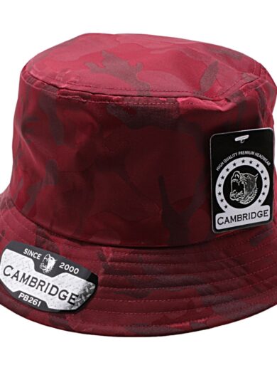 Burgundy PB261 Pit Bull Cambridge Shiny Camouflage or Printed  Army Swirl Fabric Unisex Bucket Hats