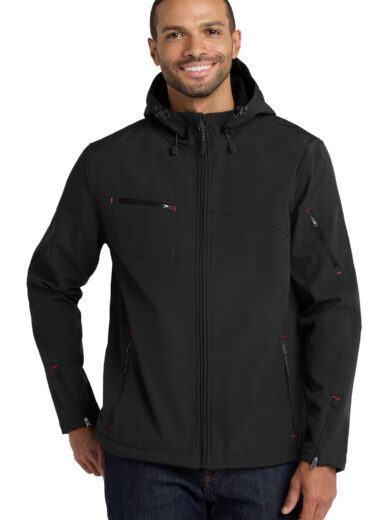 Port Authority ®  Textured Hooded Soft Shell Jacket. J706