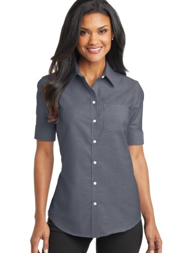 Port Authority ®  Women's Short Sleeve SuperPro ™  Oxford Shirt. L659