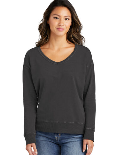Port & Company ®  Women's Beach Wash ®  Garment-Dyed V-Neck Sweatshirt LPC098V
