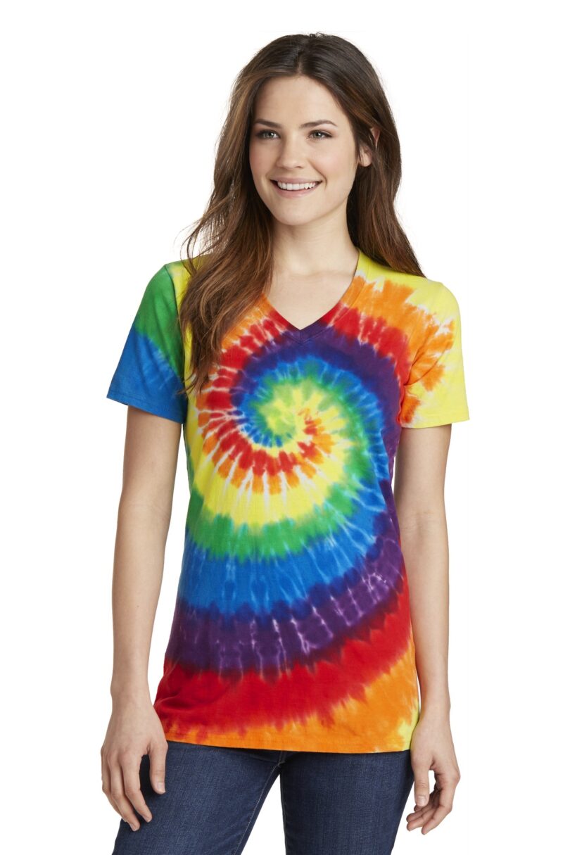 Port & Company ®  Women's Tie-Dye V-Neck Tee.  LPC147V