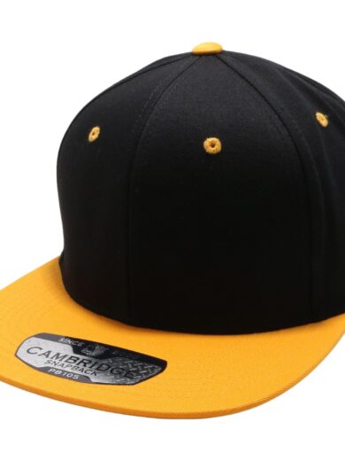 PB105T PitBull Cambridge Cotton Two-Tone Snapback [Black/Gold]