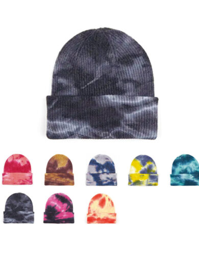 PB266 Tie Dye Cuffed Knit Beanie