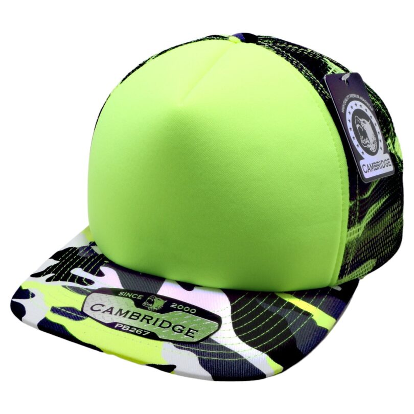 PB267 Neon Camo Sponge Trucker - Image 6