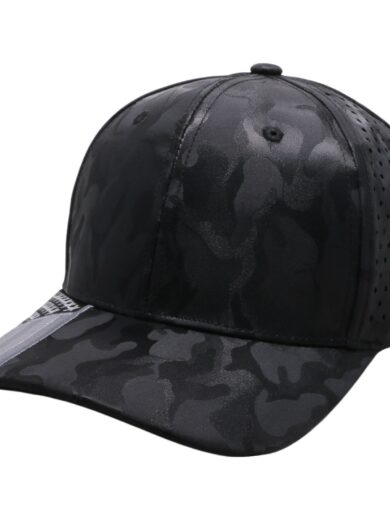 PB270 Shiny Camo Perforated US Flag Embroidery on visor