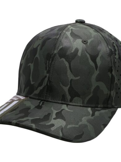 PB270 Shiny Camo Perforated US Flag Embroidery on visor