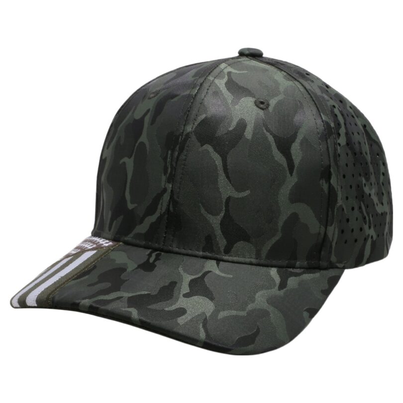 PB270 Shiny Camo Perforated US Flag Embroidery on visor