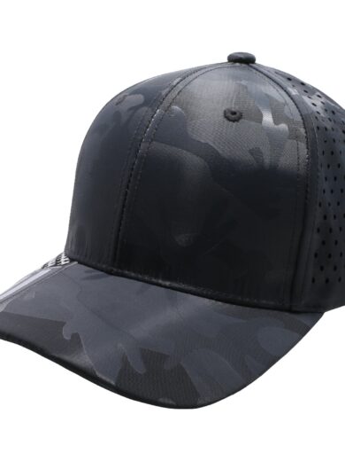 PB270 Shiny Camo Perforated US Flag Embroidery on visor