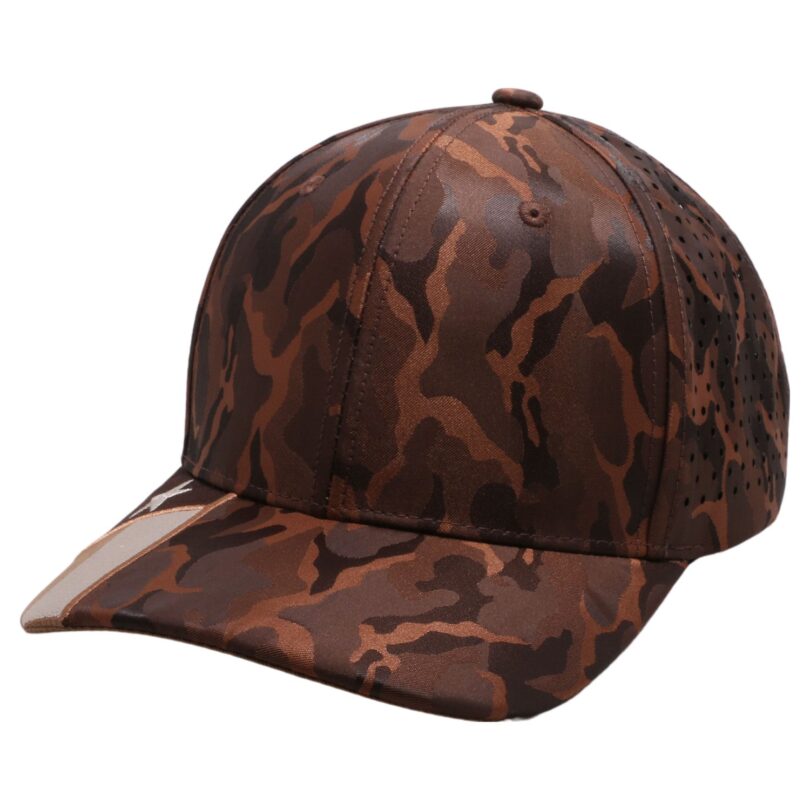 PB270TX Shiny Camo Perforated Texas Flag Embroidery Visor [B.Orange/B.Orange]