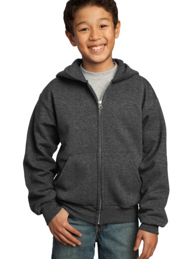 Port & Company ®  - Youth Core Fleece Full-Zip Hooded Sweatshirt.  PC90YZH