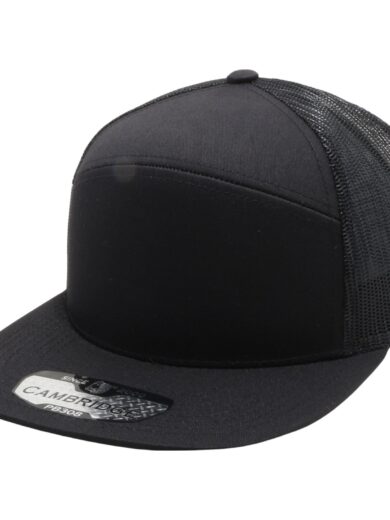 PB308 Pitbull Cambridge 6 Panel Camper Mesh Back Snapback [Black/Black]