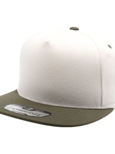PB292 Two Tone 5-Panel Snapback Hat (Cream/Olive)