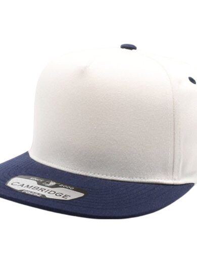 PB292 Two Tone 5-Panel Snapback Hat (Cream/Navy)