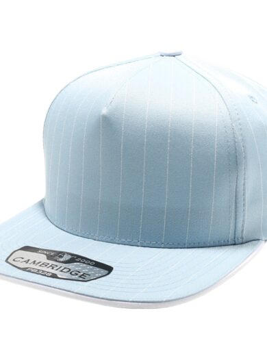 PB328 5-Panel Pinstripe Snapback Hat (Sky/White)