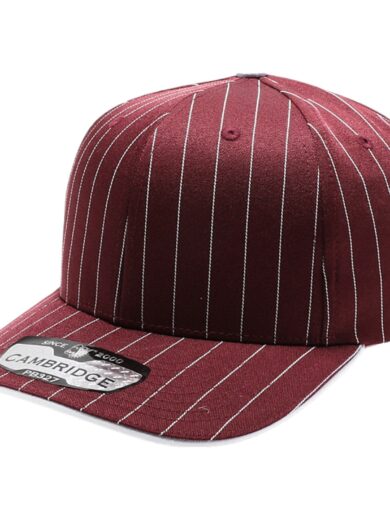 PB327 6-Panel Pinstripe Snapback Hat (Burgundy/White)