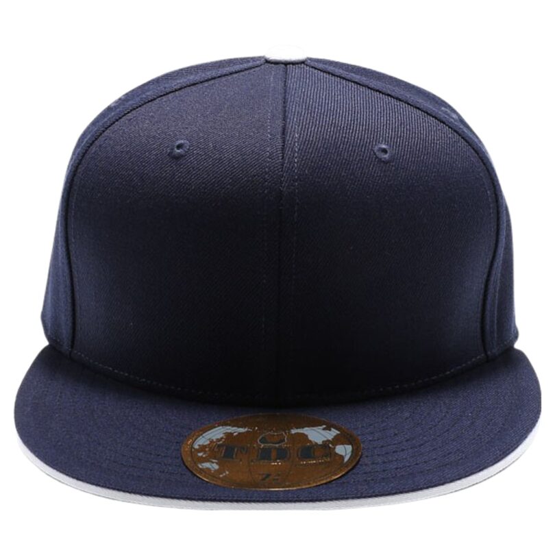 PB5000 TDC PitBull On-Field Wool Blend Sandwich Flat Bill Fitted Navy (White)