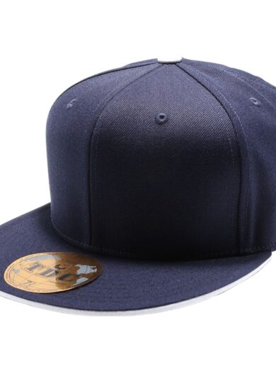 PB5000 TDC PitBull On-Field Wool Blend Sandwich Flat Bill Fitted Navy (White)