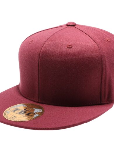 PB5000 TDC PitBull On-Field Wool Blend Flat Fitted Hats [Burgundy]