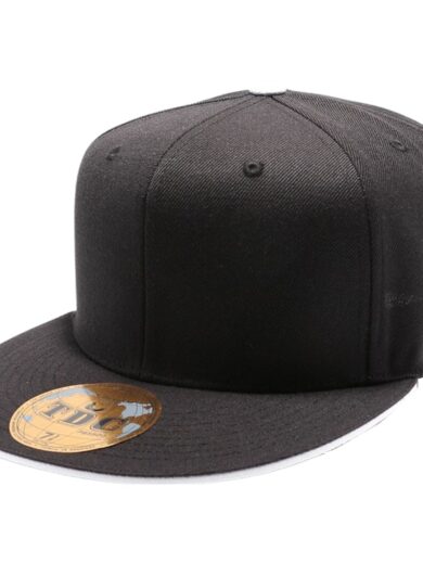 PB5000 TDC PitBull On-Field Wool Blend Sandwich Flat Bill Fitted Black (White)