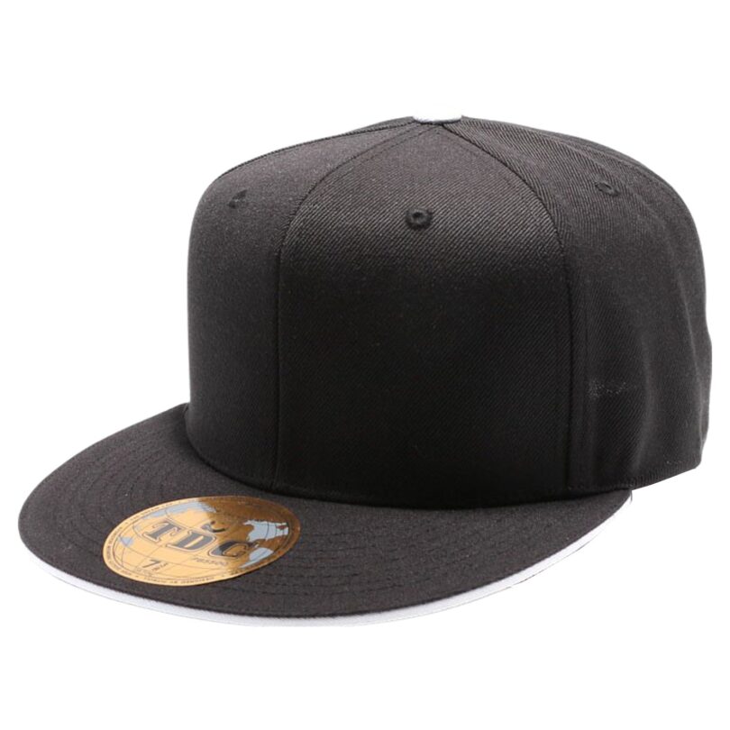PB5000 TDC PitBull On-Field Wool Blend Sandwich Flat Bill Fitted Black (White)