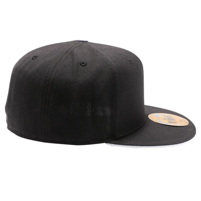 PB5000 TDC PitBull On-Field Wool Blend Sandwich Flat Bill Fitted Black (White)