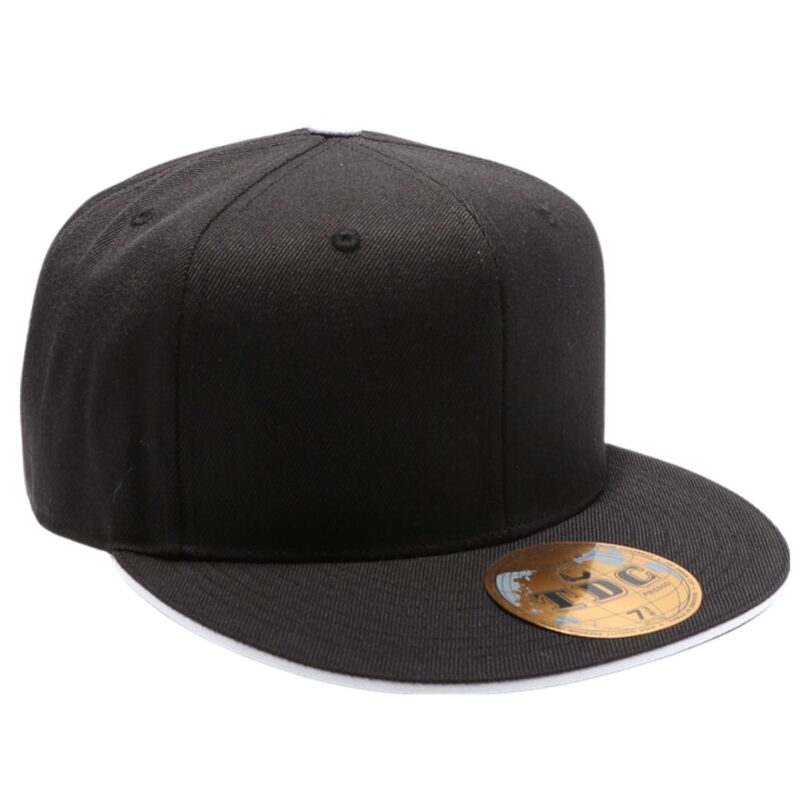 PB5000 TDC PitBull On-Field Wool Blend Sandwich Flat Bill Fitted Black (White)