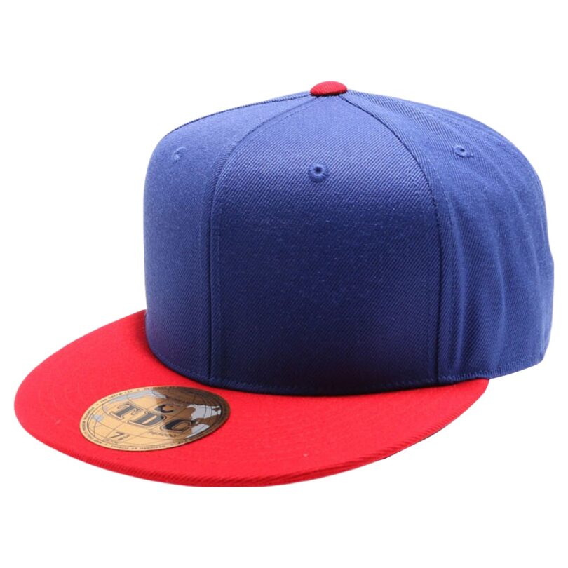 PB5000 TDC PitBull On-Field Wool Blend Flat Fitted Hats [Royal/Red]