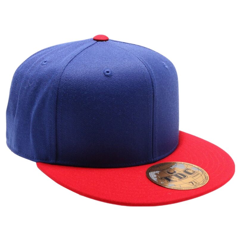 PB5000 TDC PitBull On-Field Wool Blend Flat Fitted Hats [Royal/Red]