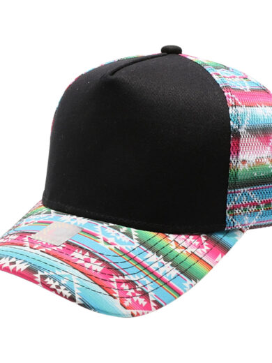PB225P Lady Plain PonyTail Meshback Hat (Black)