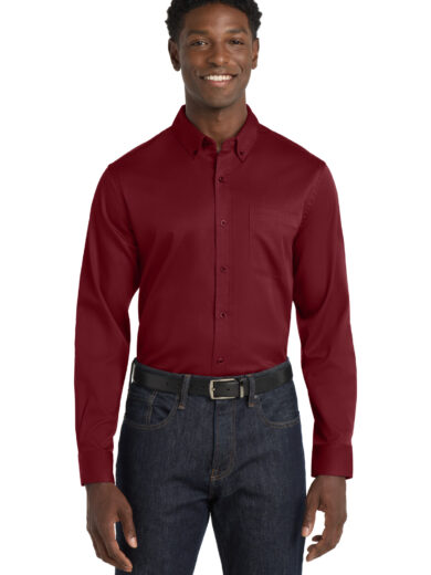 Port Authority ®  Long Sleeve SuperPro React ™  Twill Shirt. W808